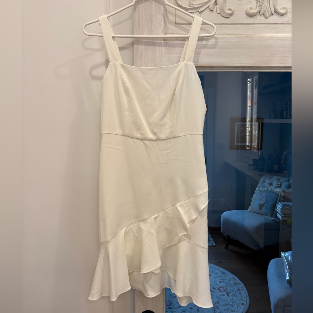 BCBGeneration Cream Ruffle Dress